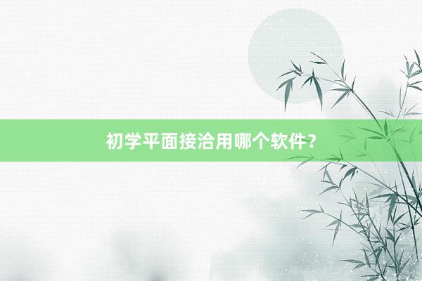 初学平面接洽用哪个软件？